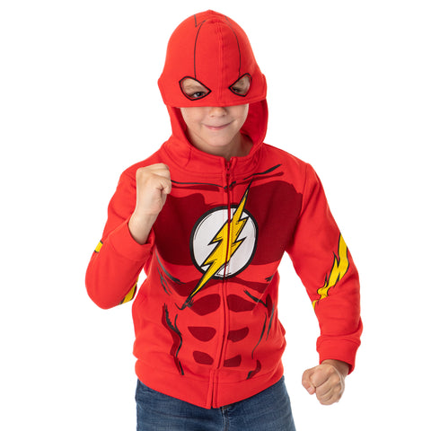 DC Comics The Flash Boy's Muscle Costume Design Full Zip Hoodie Sweatshirt