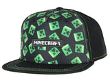 Minecraft Floating Creeper Head Design Flat Bill Youth Snapback OSFM Hat