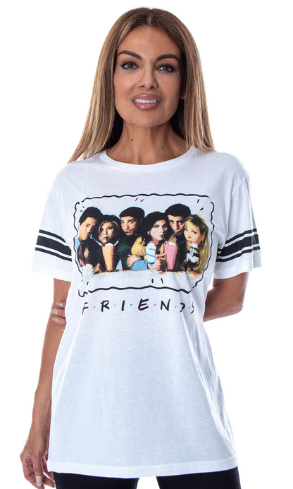 Friends TV Show Merchandise Mens Milkshakes Varsity Football T-Shirt Adult