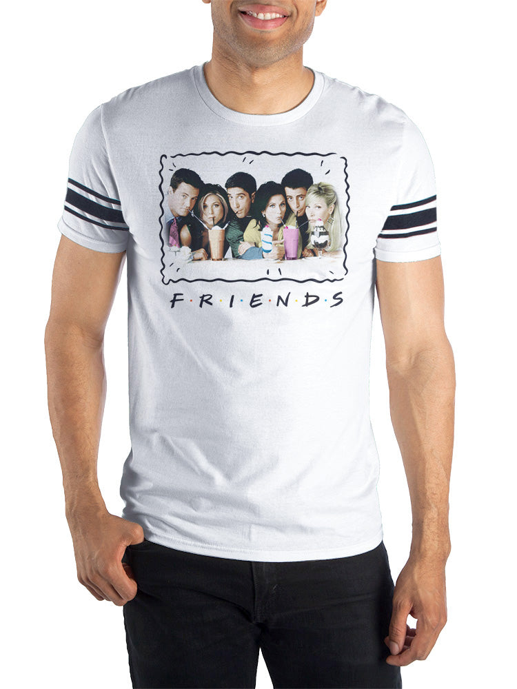 Friends TV Show Merchandise Mens Milkshakes Varsity Football T-Shirt Adult