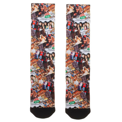 FRIENDS TV Show Scenes Collage All Over Sublimated Print Crew Socks