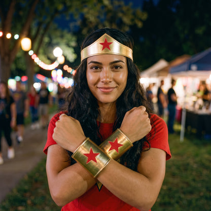 Wonder Woman Cuff and Tiara Adult Cosplay Costume Set