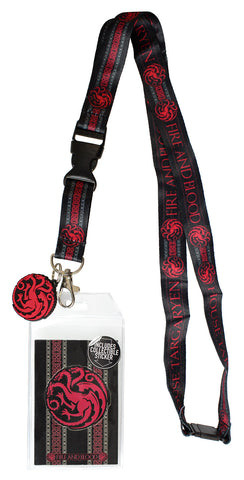 Game of Thrones House Targaryen Lanyard ID Holder & Charm Badge With Sticker