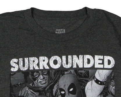 Marvel Men's Deadpool Surrounded By Greatness Crackle Design T-Shirt