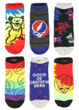 Grateful Dead Socks Adult Dancing Bears And Steal Your Face 6 Pack Ankle Socks