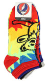 Grateful Dead Socks Adult Dancing Bears And Steal Your Face 6 Pack Ankle Socks