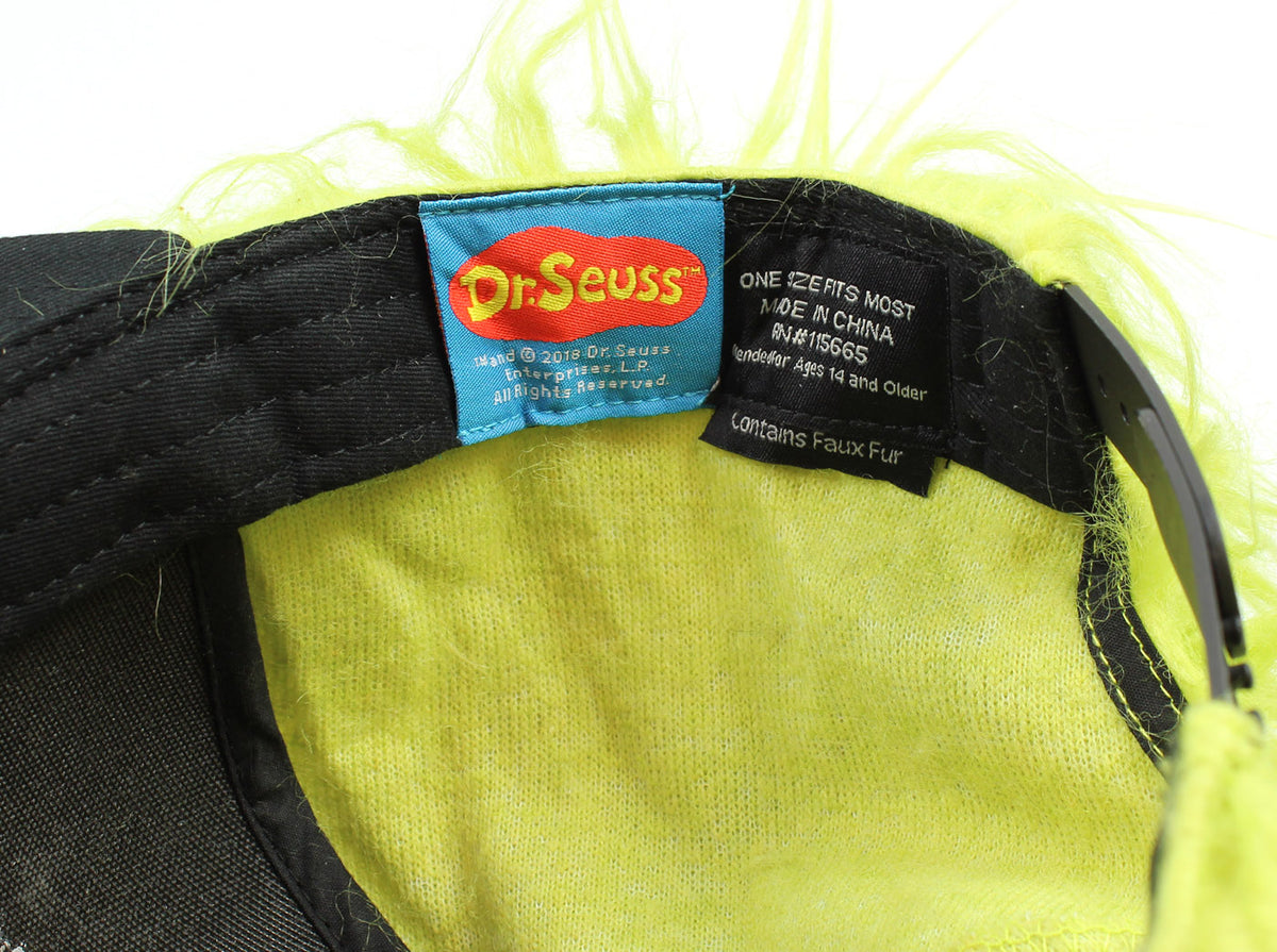 Dr. Seuss Hat Grinch Fur Hair Costume Snapback Cap