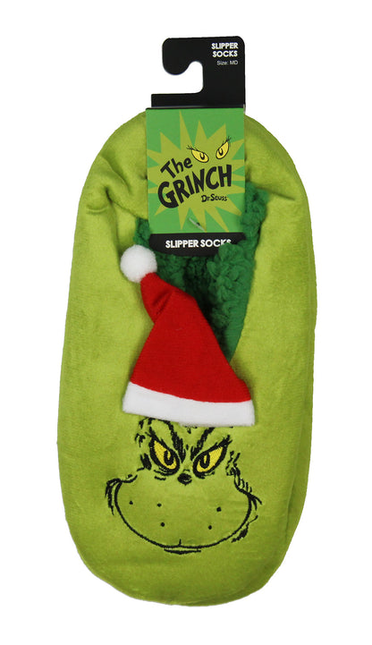 Dr. Seuss GRINCH Who Stole Christmas Grinch Slipper Socks No-Slip Sole