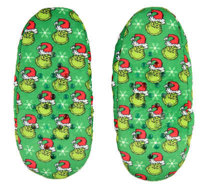 Dr. Seuss GRINCH Who Stole Christmas Grinch Santa Slipper Socks No-Slip Sole