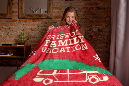National Lampoon Christmas Vacation Griswold Family Tree Chopping Throw Blanket