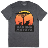 Disney The Lion King Hakuna Matata Tree Silhouette Orange Sunset Men's T-shirt