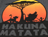 Disney The Lion King Hakuna Matata Tree Silhouette Orange Sunset Men's T-shirt