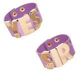 DC Comics Harley Quinn Yes Sir Cosplay Cuffs Purple - Set of 2