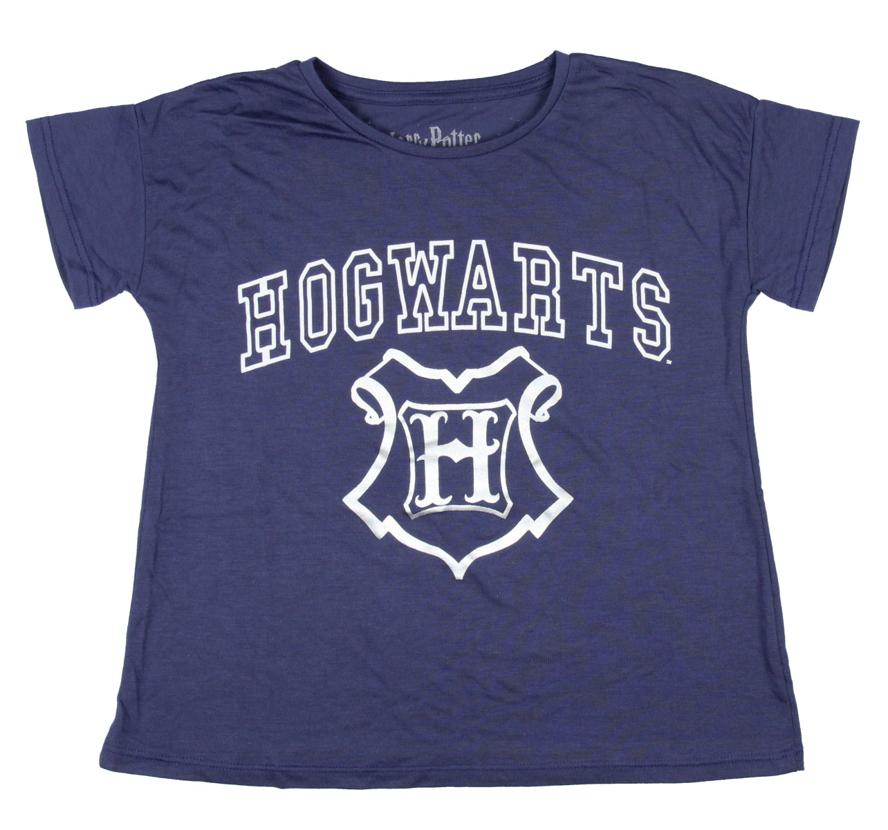 Harry Potter Youth Girls' Hogwarts Silver Foil Print Short Sleeve T-Shirt