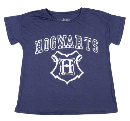 Harry Potter Youth Girls' Hogwarts Silver Foil Print Short Sleeve T-Shirt