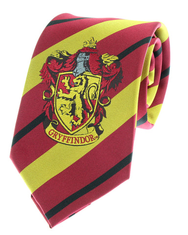 Premium Harry Potter Tie Striped House Crest Necktie Neckwear Tie Cosplay Costume Wizarding World (Gryffindor)