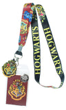 Harry Potter Hogwarts Lanyard with Clear ID Badge Holder, Rubber Charm, and Collectible Sticker