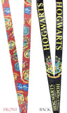 Harry Potter Hogwarts Lanyard with Clear ID Badge Holder, Rubber Charm, and Collectible Sticker