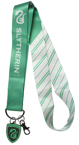 Harry Potter ID Lanyard With 2" Embossed Metal House Charm Pendant- Slytherin