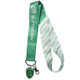 Harry Potter ID Lanyard With 2" Embossed Metal House Charm Pendant- Slytherin