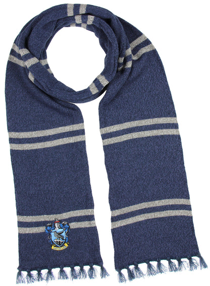 Harry Potter Hogwarts Houses Knit Ravenclaw Scarf & Pom Beanie Set (Ravenclaw)