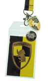 Harry Potter Hufflepuff Lanyard With 3D Metal Charm ID Card Holder And Sticker