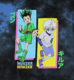 Hunter X Hunter Anime Men's Gon and Killua Panels Tie-Dye Graphic T-Shirt Adult