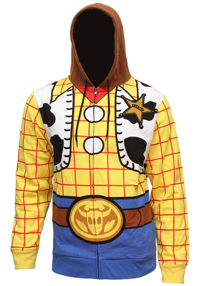 Disney Pixar Toy Story Men's I Am Woody The Cowboy Costume Adult Zip Hoodie