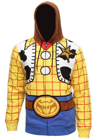Disney Pixar Toy Story Men's I Am Woody The Cowboy Costume Adult Zip H–  Seven Times Six