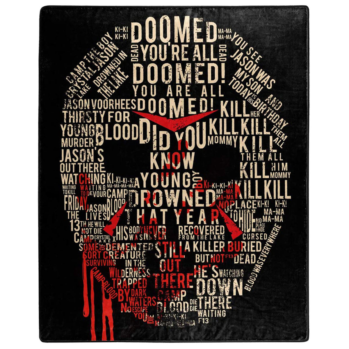 Friday The 13th Jason Vorhees Big Talker Micro Raschel Throw Blanket 46"x60"