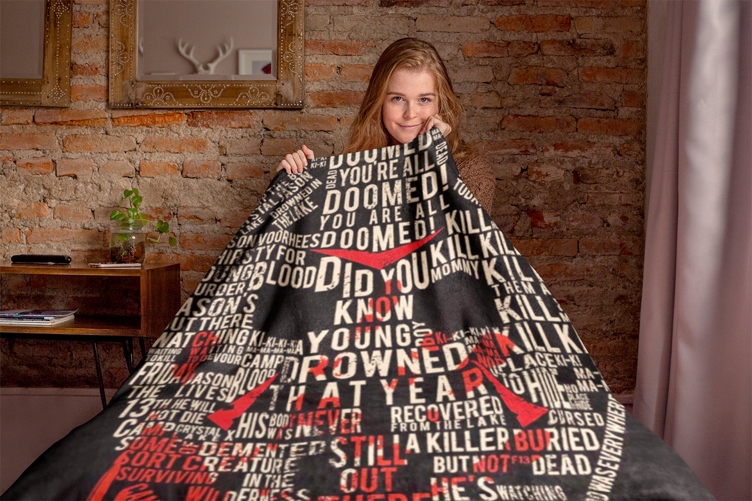 Friday The 13th Jason Vorhees Big Talker Micro Raschel Throw Blanket 46"x60"