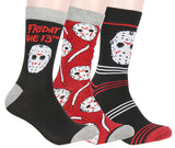 Friday The 13th Jason Voorhees Mask Adult 3 Pack Crew Socks for Men