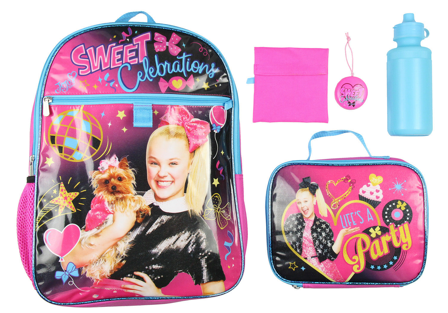Nickelodeon Jojo Siwa Party Sweet Celebrations Graphic Backpack 5 PC Mega Set 16"
