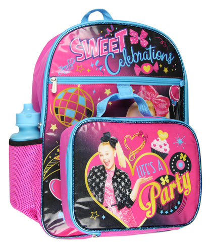 Nickelodeon Jojo Siwa Party Sweet Celebrations Graphic Backpack 5 PC Mega Set 16"