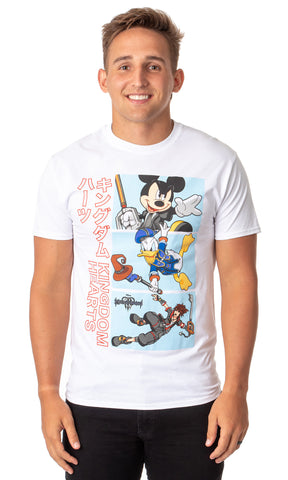 Kingdom Hearts Video Game Men's Kanji Mickey Donald Sora T-Shirt