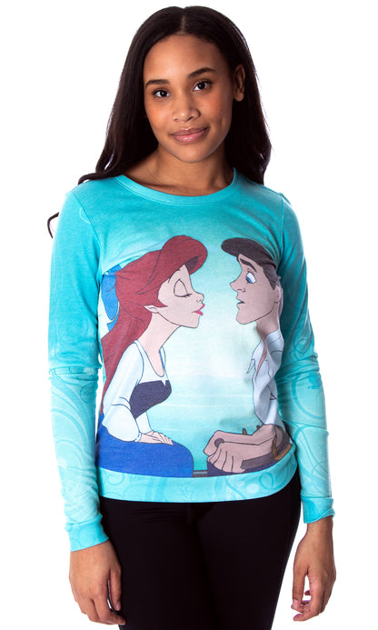 Disney Women's Juniors The Little Mermaid Kiss The Girl Pullover Top