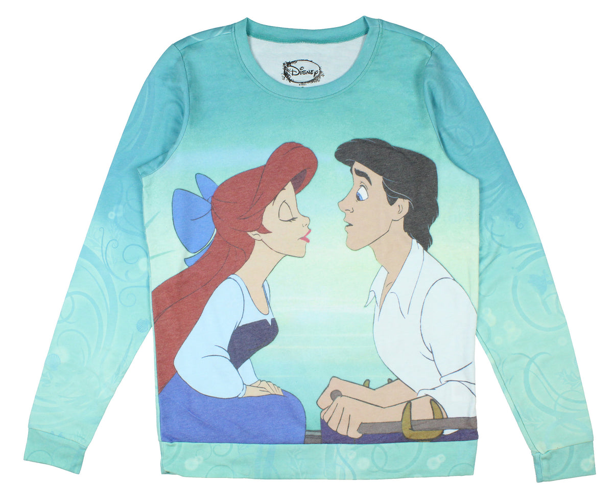 Disney Women's Juniors The Little Mermaid Kiss The Girl Pullover Top