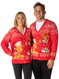 Garfield Men's Odie and Garfield Ugly Sweater Button-Up Knit Cardigan