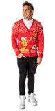 Garfield Men's Odie and Garfield Ugly Sweater Button-Up Knit Cardigan