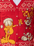 Garfield Men's Odie and Garfield Ugly Sweater Button-Up Knit Cardigan