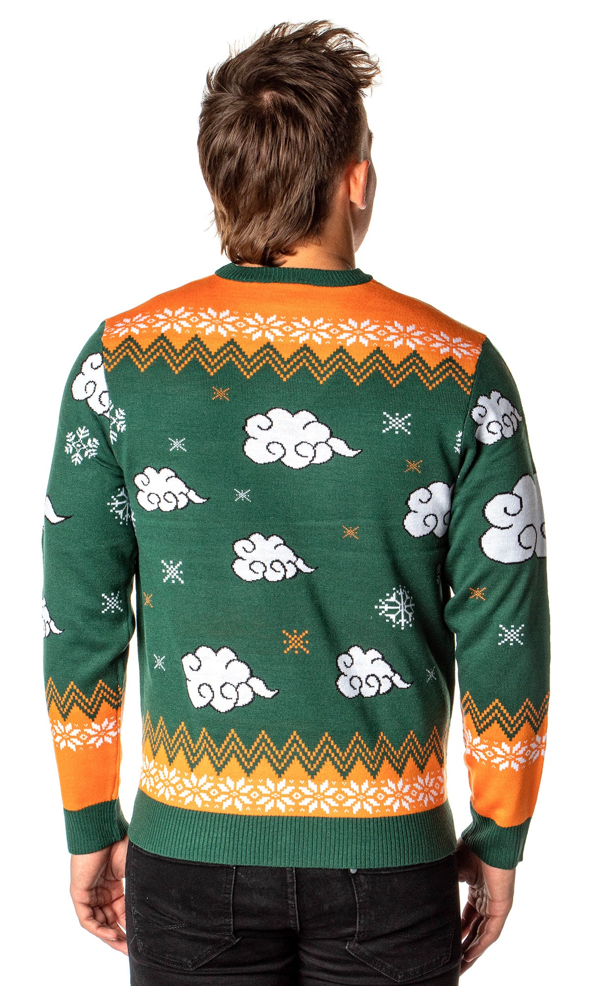 Dragon Ball Z Men's Kid Goku On Cloud Nimbus Ugly Sweater for Christmas Pullover