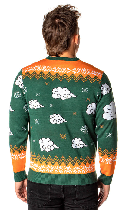 Dragon Ball Z Men's Kid Goku On Cloud Nimbus Ugly Sweater for Christmas Pullover