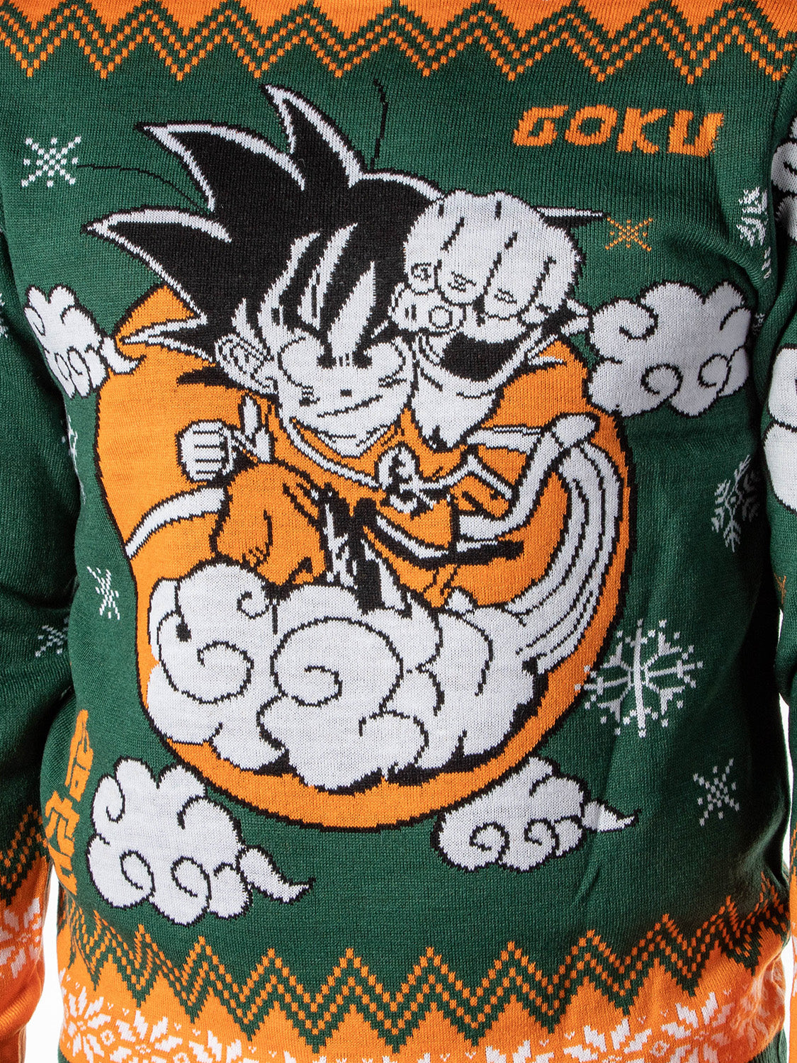 Dragon Ball Z Men's Kid Goku On Cloud Nimbus Ugly Sweater for Christmas Pullover