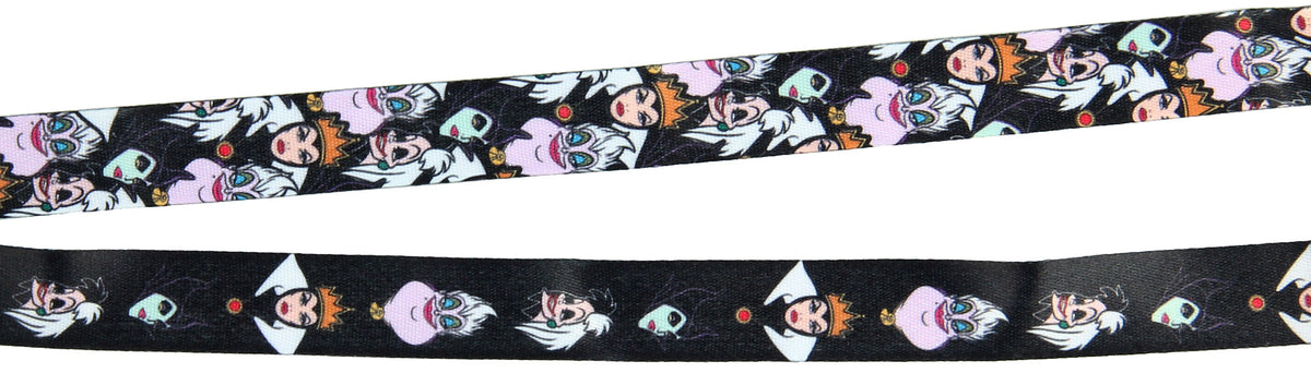 Disney Villains Line Up Collage Lanyard with ID Holder and Ursula Charm