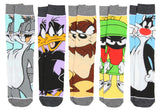 WB Looney Tunes Character Faces Men's 5 Pair Casual Crew Socks Mid Calf