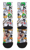 Looney Tunes Bugs Bunny Daffy Duck Tweety Character Sublimated Crew Socks