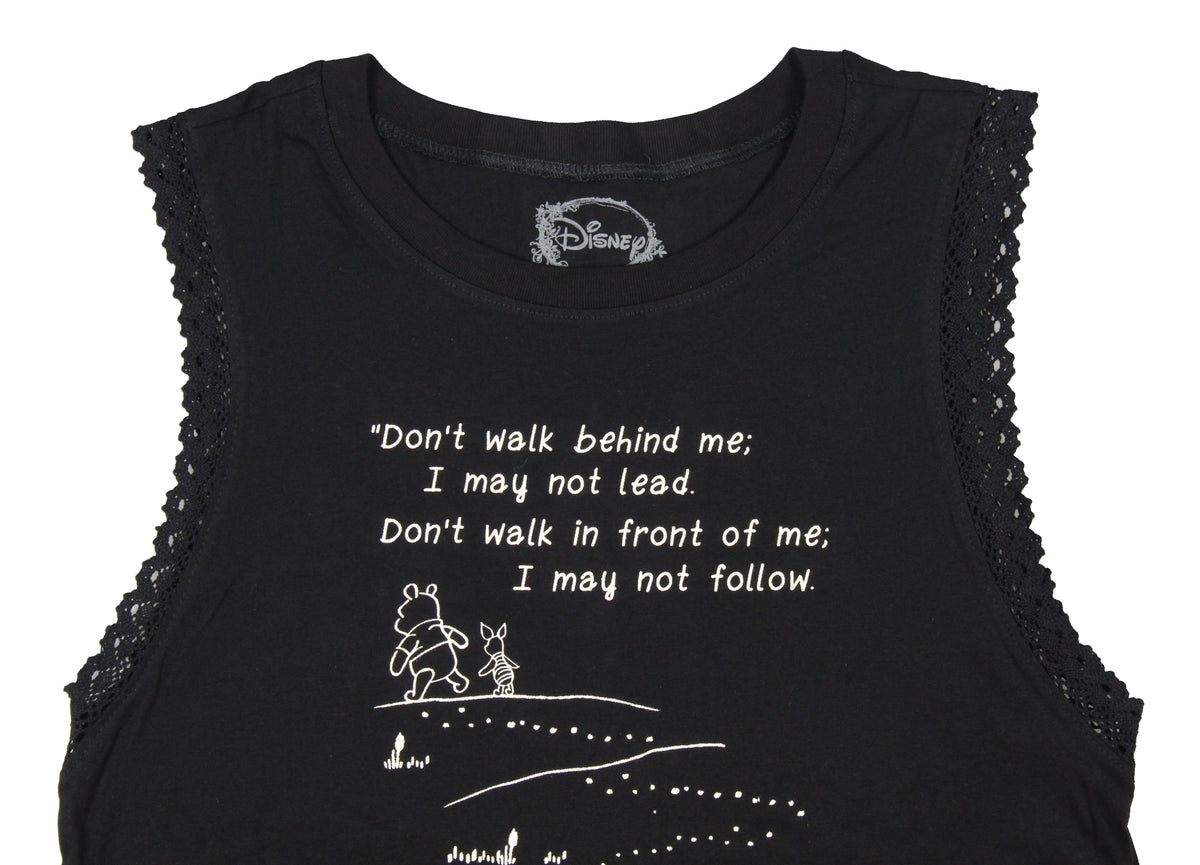 Disney Winnie The Pooh Walk Beside Me Be My Friend Junior's Muscle Shirt