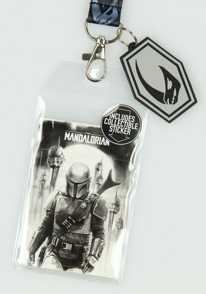 Star Wars The Mandalorian Bounty Hunter Lanyard ID Holder With Rhino Rubber Charm