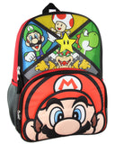 Super Mario Boy's Front Tap Activated LED Light Up 16" Backpack