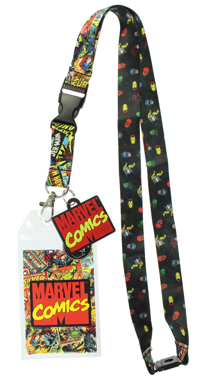 Marvel Comics Page ID Lanyard Badge Holder With 1.5" Charm Pendant